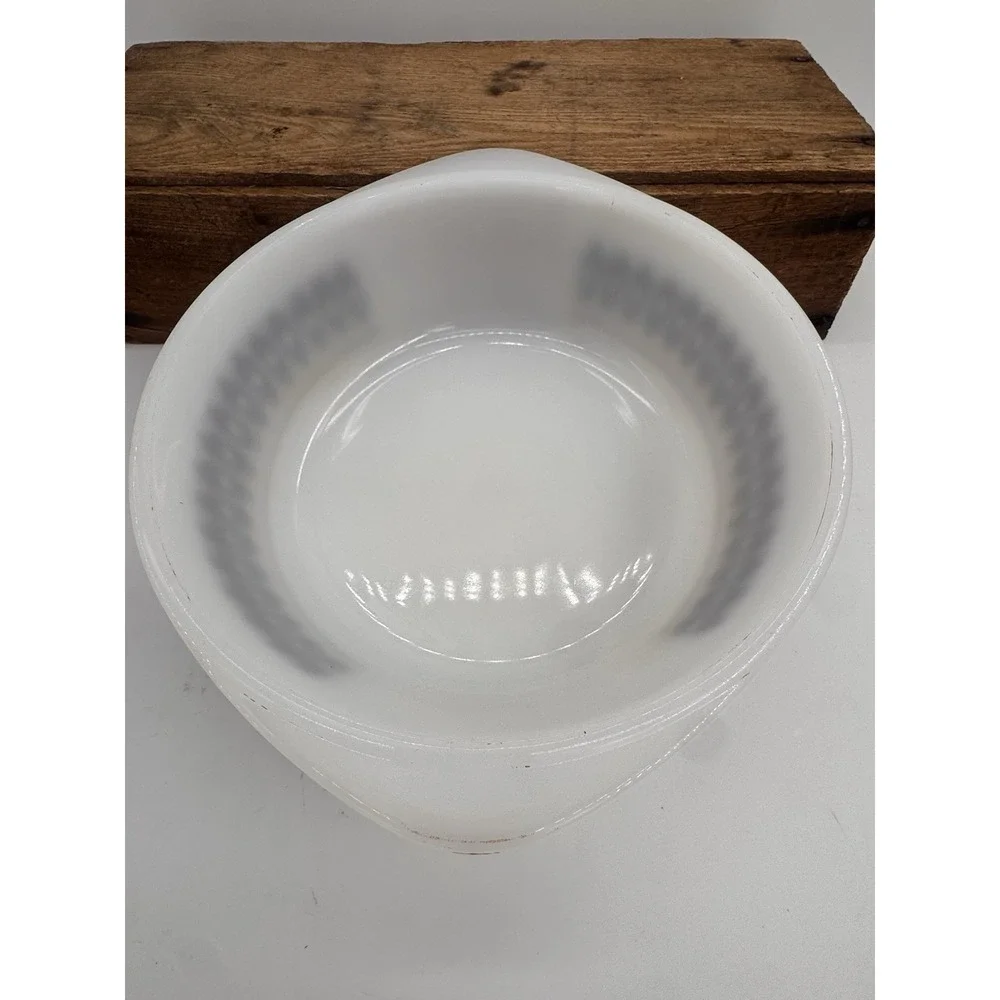 Glasbake J514 2 QT Dish Brown Diamonds Bakeware Vintage Milk‎ Glass No Lid